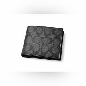 Unisex Black Canvas Coach Wallet